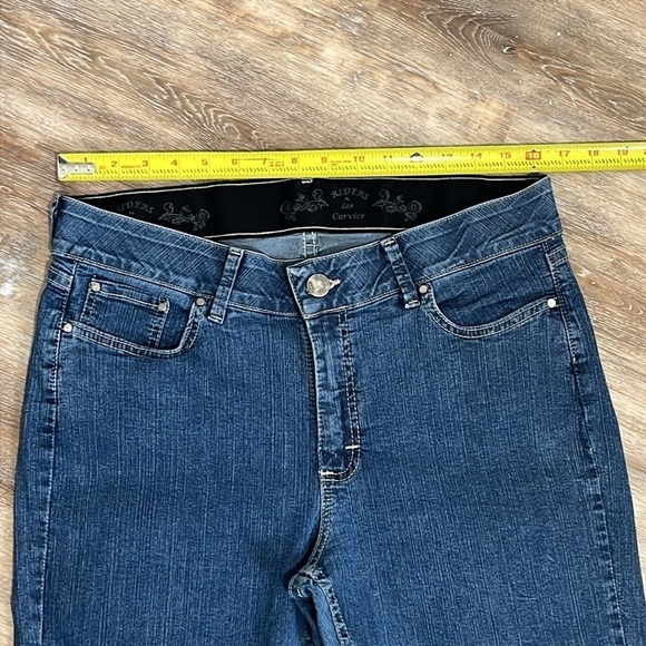 Riders by Lee Curvier Womens 14P Blue Jeans Petite Elastic Waistband - Picture 7 of 16